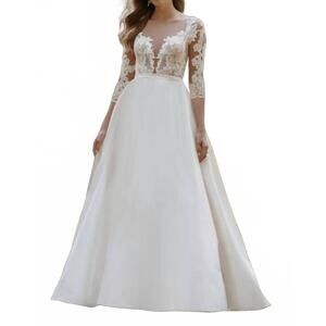 NEW ALLURE ROMANCE illusion lace wedding dress in ivory/nude